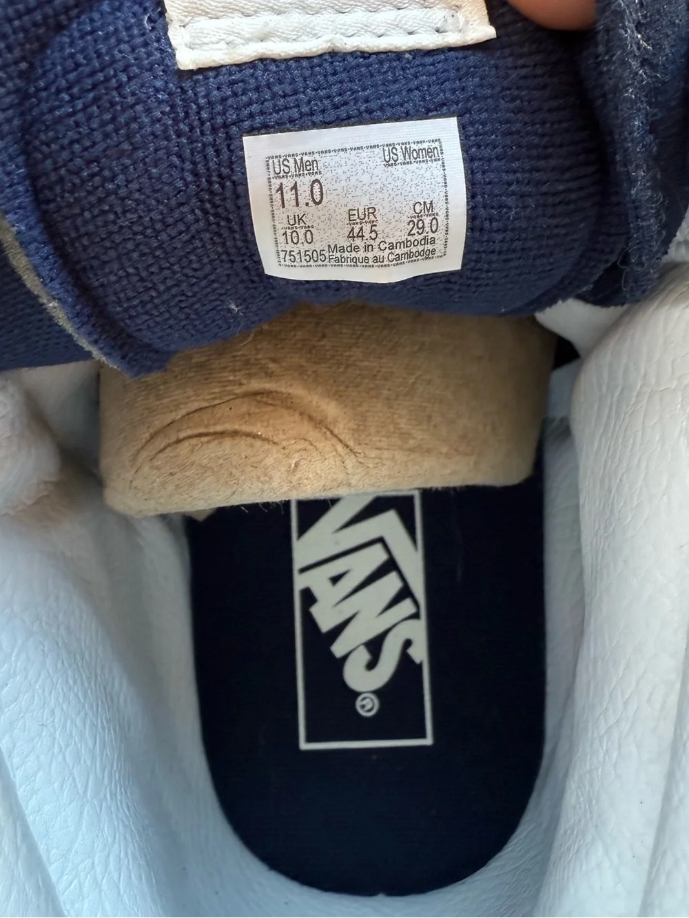 NEW Sk8-Hi Men’s High Top Vans - Size 11 Blue & Tan Corduroy